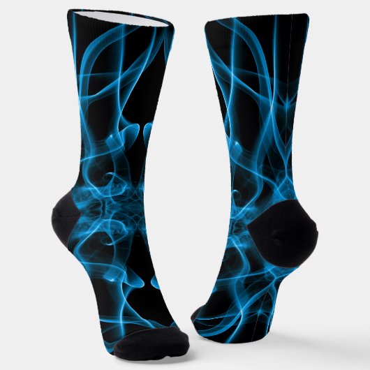 Blauer Rauch auf schwarz Socken (Gewinkelt)