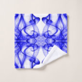 Blauer Rauch auf weiß Badhandtuch Set (Waschlappen)