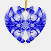 Blauer Rauch auf weiß Keramikornament (Vorne)
