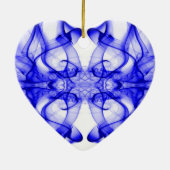 Blauer Rauch auf weiß Keramikornament (Hinten)