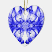 Blauer Rauch auf weiß Keramikornament (Links)