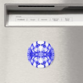 Blauer Rauch auf weiß Magnet (In Situ (Geschirrspüler))