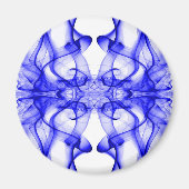 Blauer Rauch auf weiß Magnet (Vorne)