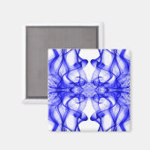 Blauer Rauch auf weiß Magnet (Vorderseite/Rückseite)