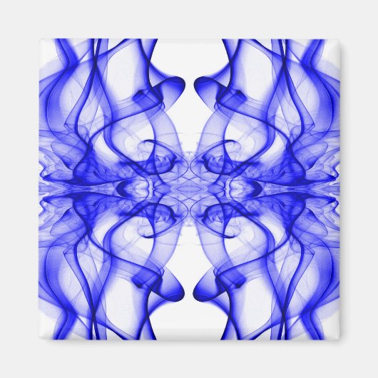 Blauer Rauch auf weiß Magnet (Vorne)