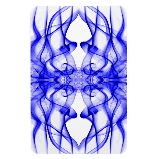 Blauer Rauch auf weiß Magnet (Vertikal)