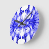 Blauer Rauch auf weiß Runde Wanduhr (Winkel)