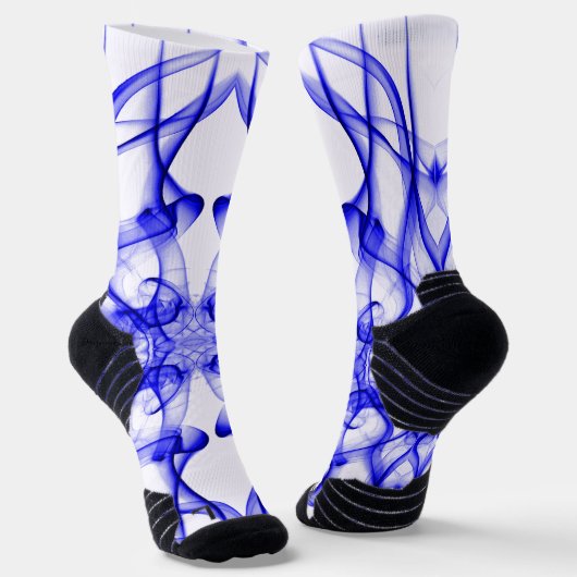 Blauer Rauch auf weiß Socken (Gewinkelt)