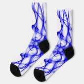 Blauer Rauch auf weiß Socken (Linkes Detail)