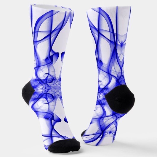 Blauer Rauch auf weiß Socken (Gewinkelt)