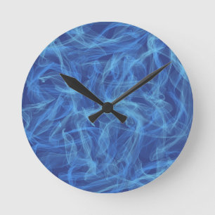 Blauer Rauch Runde Wanduhr