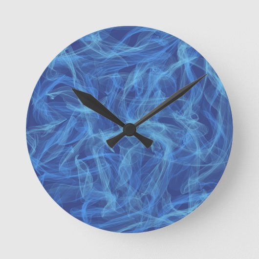 Blauer Rauch Runde Wanduhr (Vorderseite)