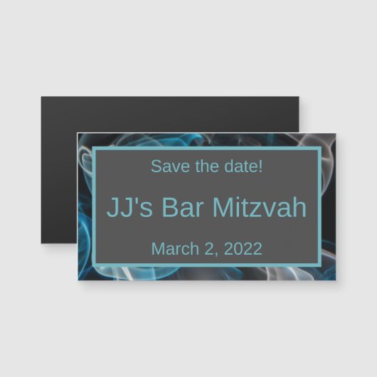 Blauer Rauch speichern Datum Magnet (Vorne/Hinten)