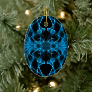 Blauer Rauch Symmetrischer Minimalistischer Schwar Keramikornament