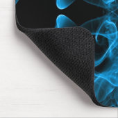Blauer Rauch Symmetrischer Minimalistischer Schwar Mousepad (Ecke)
