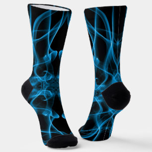 Blauer Rauch Symmetrischer Minimalistischer Schwar Socken