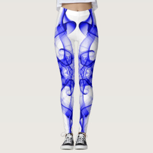 Blauer Rauch Symmetrisches Minimalistisches Weiß Leggings