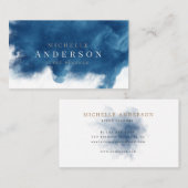Blauer Raucheffekt Doppelmonogramm-Visitenkarte Visitenkarte (Vorne/Hinten)