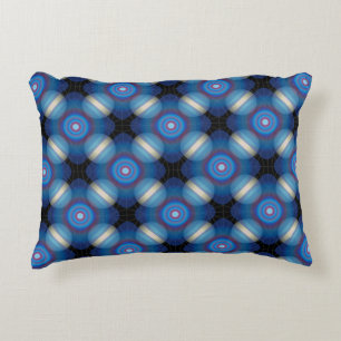Blauer Räumlicher Geometrischer Dekokissen