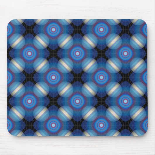 Blauer Räumlicher Geometrischer Mousepad (Vorne)