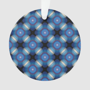 Blauer Räumlicher Geometrischer Ornament