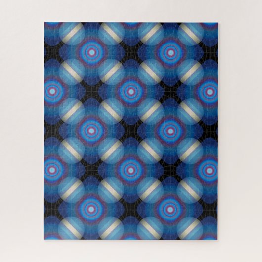 Blauer Räumlicher Geometrischer Puzzle (Vertikal)