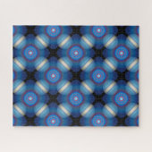 Blauer Räumlicher Geometrischer Puzzle (Horizontal)