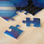 Blauer Räumlicher Geometrischer Puzzle (Seite)