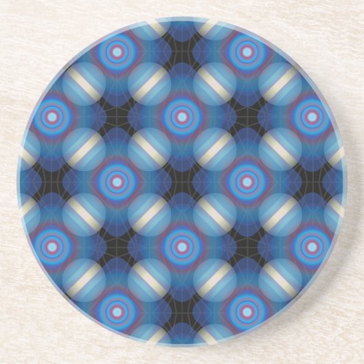 Blauer Räumlicher Geometrischer Sandstein Untersetzer (Vorne)