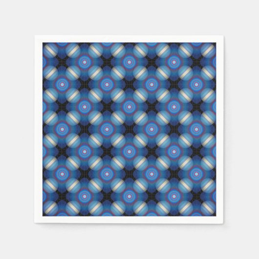 Blauer Räumlicher Geometrischer Serviette (Vorderseite)