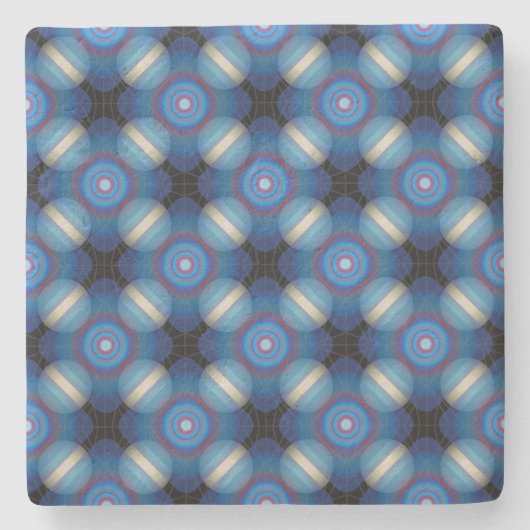 Blauer Räumlicher Geometrischer Steinuntersetzer (Vorderseite)