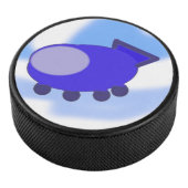 Blauer Raumschiff Eishockey Puck (3/4)