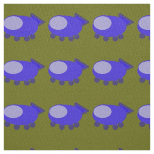 Blauer Raumschiff Stoff (Muster)