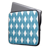 Blauer Rauten-Laptop Laptopschutzhülle (Vorderseite Links)