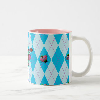 Blauer Rauten-Marienkäfer Zweifarbige Tasse