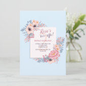 Blauer Reflektionsvorschub Einladung (Stehend Vorderseite)