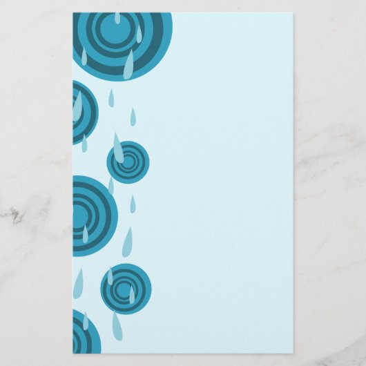 Blauer Regen Briefpapier (Vorderseite)