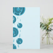 Blauer Regen Briefpapier (Stehend Vorderseite)