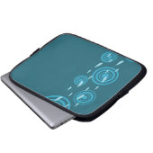 Blauer Regen Laptopschutzhülle (Vorne Knopf)