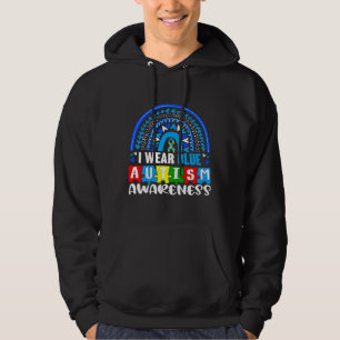 Blauer Regenbogen Farbe Autismus Sensibilisierungs Hoodie