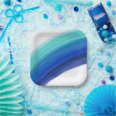 Blauer Regenbogen Geburtstag gestrichen Pappteller (Party)