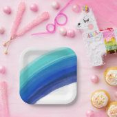 Blauer Regenbogen Geburtstag gestrichen Pappteller (Party)