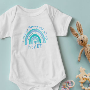 Blauer Regenbogen - Ich liebe meine Mami mit meine Baby Strampler