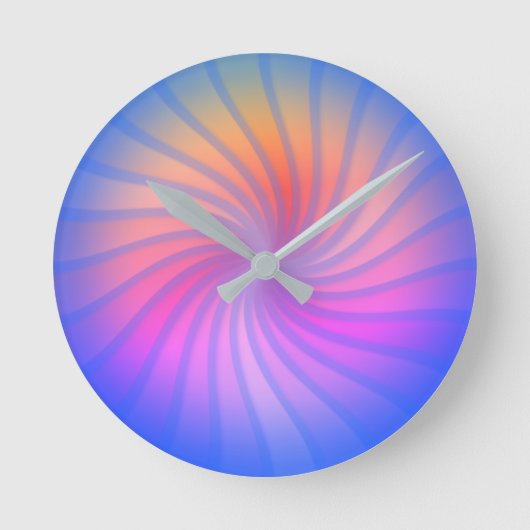 Blauer Regenbogen Runde Wanduhr (Vorderseite)