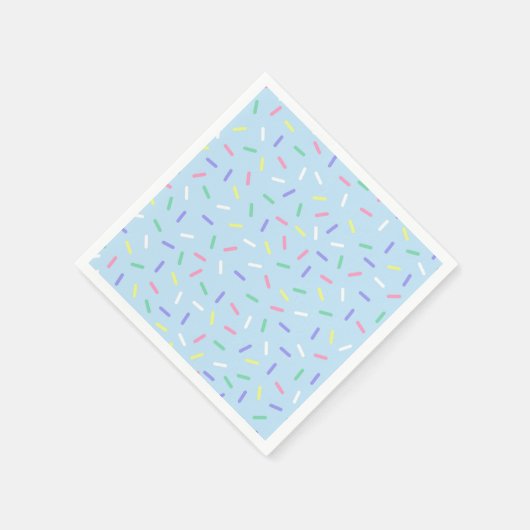 Blauer Regenbogen Sprinklen Konfetti Spaß farbenfr Serviette (Ecke)