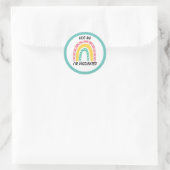 Blauer Regenbogen Umarmung Ich bin geimpfter Knopf Runder Aufkleber (Tasche)