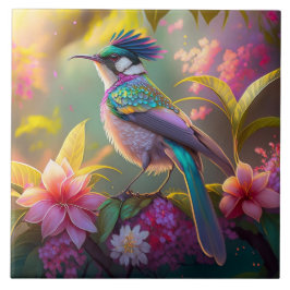 Blauer Regenbogen Winged Sunbird Fantasy Bird Fliese
