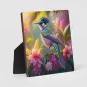 Blauer Regenbogen Winged Sunbird Fantasy Bird Fotoplatte (Vorderseite)
