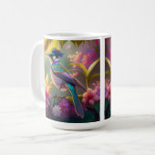 Blauer Regenbogen Winged Sunbird Fantasy Bird Kaffeetasse (Vorderseite Links)