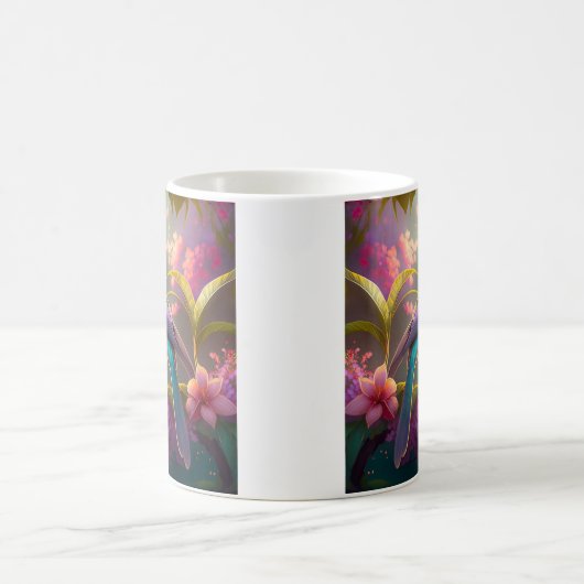 Blauer Regenbogen Winged Sunbird Fantasy Bird Kaffeetasse (Mittel)